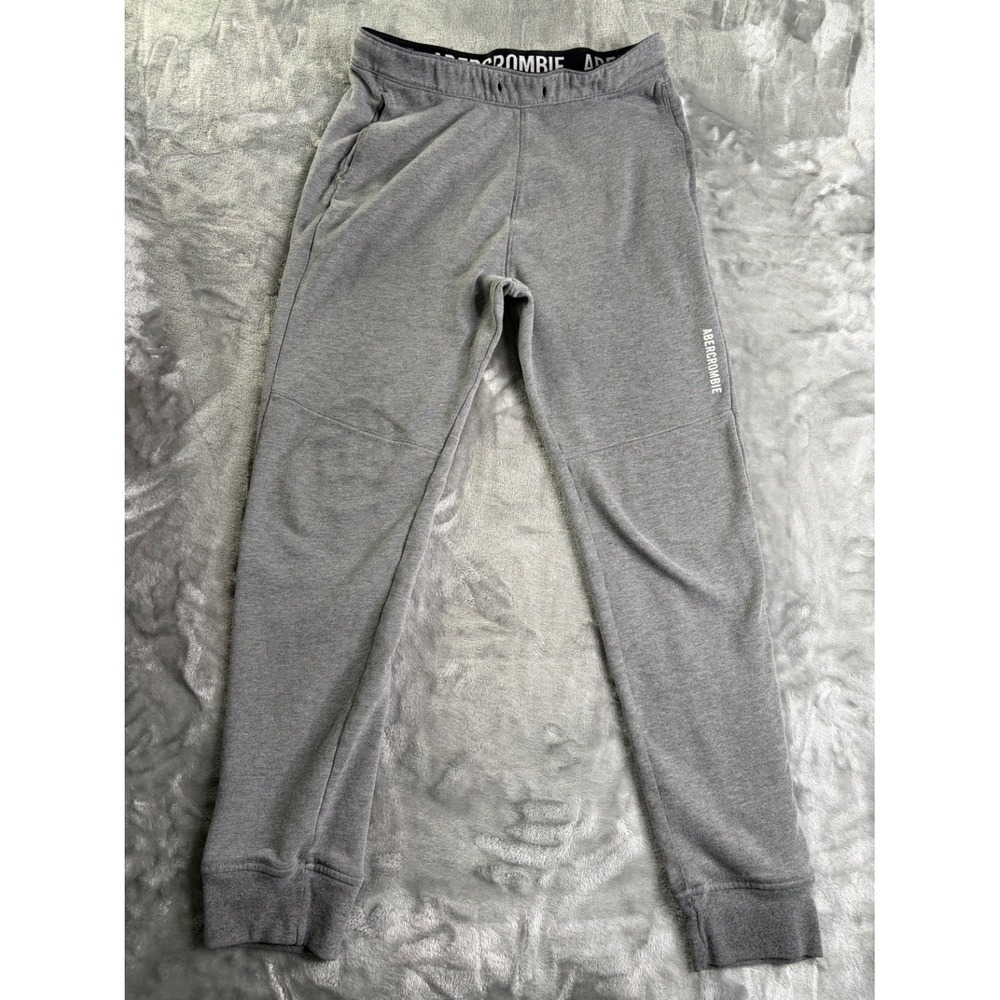 Abercrombie‎ Kids Logo Waistband Joggers Pants Gray Cotton Blend Size 15/16 Used